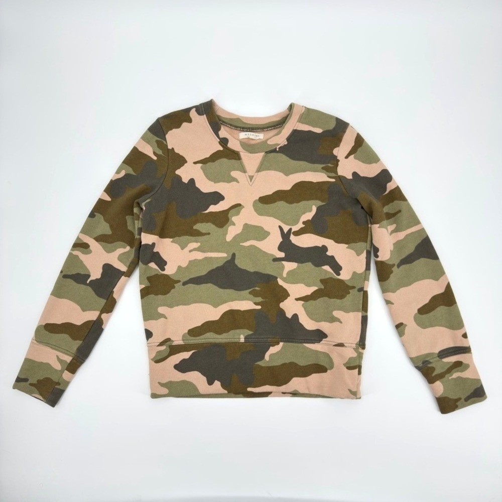 Madewell Mile(s) Pink Green Camo Bunny Sweatshirt XS Womens Cotton Pullover